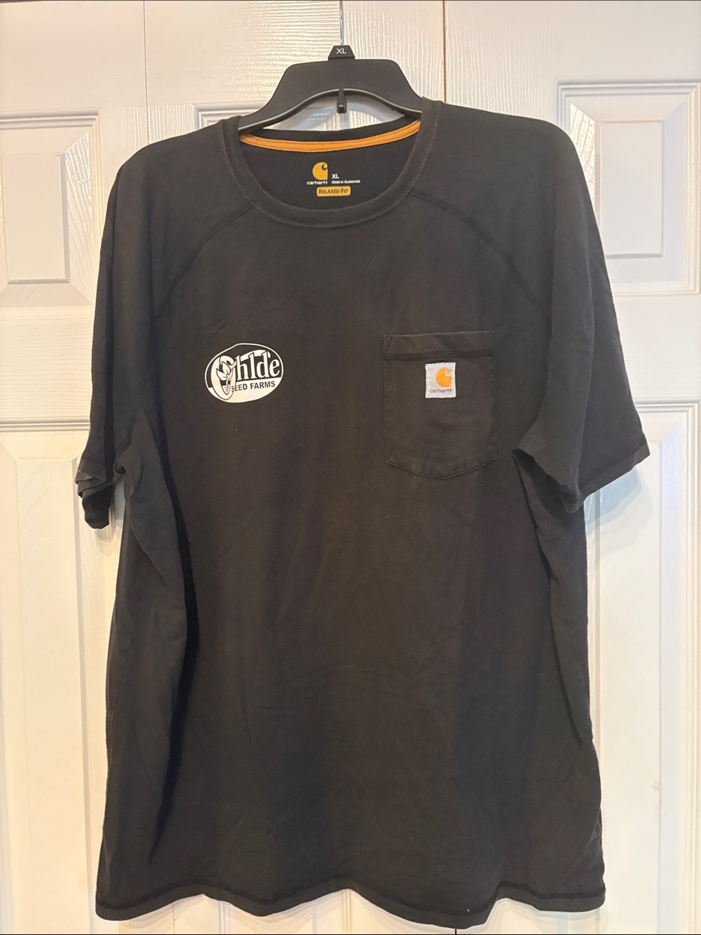 Carhartt Black Short-Sleeve Pocket Logo Tee with Chest Patch
